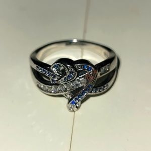 Heart Jewel ring ,size 9